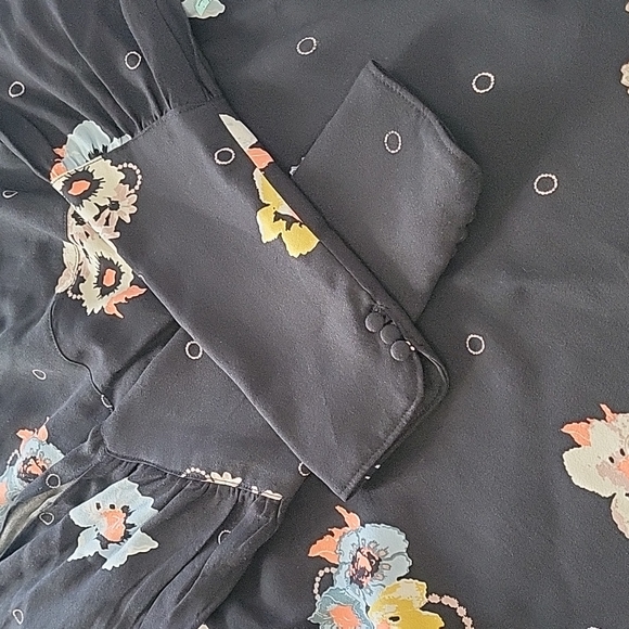 New Free People Womens Sunshadows Split-Sleeve Mini Dress Size 8 - Picture 15 of 16